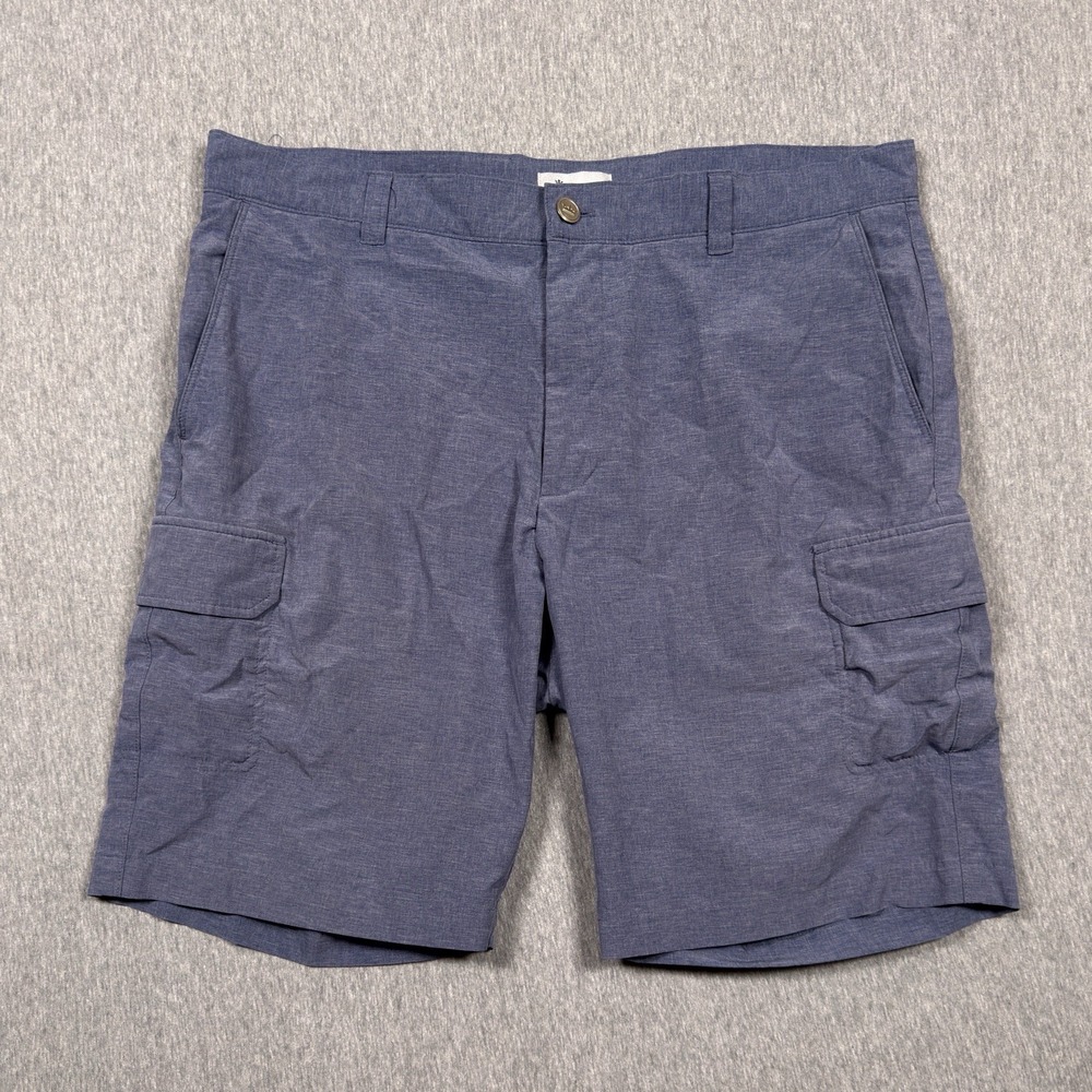 Peter Millar Shorts Mens 35 Blue Performance Unlined Cargo Utility Swim Trunks